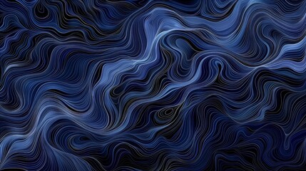 Abstract Blue Wavy Lines Background Texture