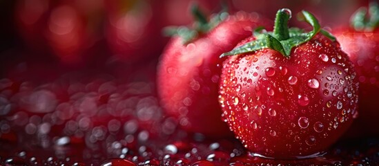 Poster - Close-Up of a Dew-Covered Tomato