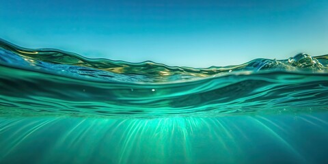 Canvas Print - Abstract blue wave background with a water-like pattern , waves, abstract, blue, background, design, texture, artistic, smooth, flowing