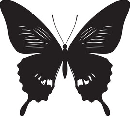 Create a butterfly silhouette black color