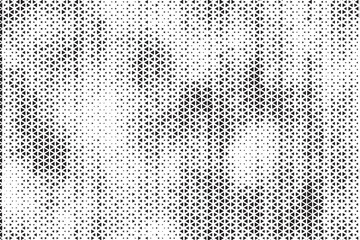 Fototapete - Halftone triangle abstract grunge background. Monochrome geometric vector pattern. Vector illustration.