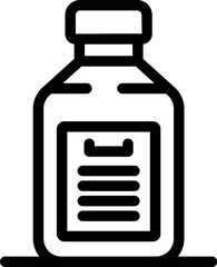 Wall Mural - Simple medical bottle is standing on a surface with a blank prescription label