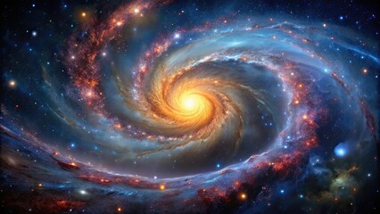 Wall Mural - dynamic galactic swirls and colorful star fields captured in mesmerizing astrophotography, galaxy, s