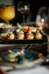 Wall Mural - Closeup shot of asian food on a plate