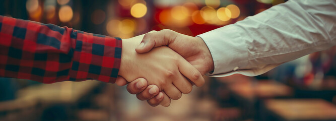 Wall Mural - Two businessmen shake hands after a successful business negotiation