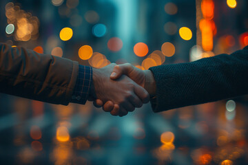 Wall Mural - Two businessmen shake hands after a successful business negotiation