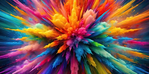 Wall Mural - Abstract explosion of vibrant colors , explosion, vibrant, abstract, colorful, paint, burst, rainbow, texture