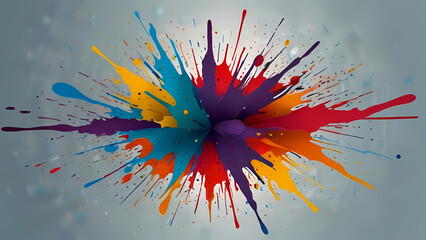 Wall Mural - Abstract Splash Paint background with colorful theme