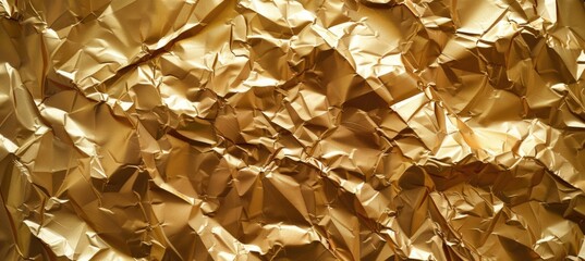 Wall Mural - Gold crumpled paper background.