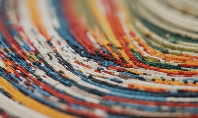 Aufkleber - A colorful piece of fabric with a spiral pattern