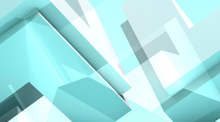 Wall Mural - abstract blue white background with low poly geometric pattern, 3d art
