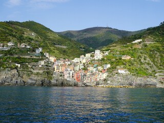 view from the boat, Riomaggiore, cinque terre, italy