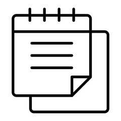 Sticker - Notepad Vector Line Icon