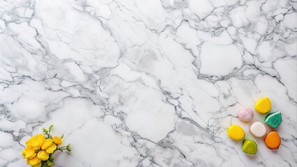 Poster - Bright top view composition showing marble background, marble, luxury, elegant, white, texture, design, abstract, smooth