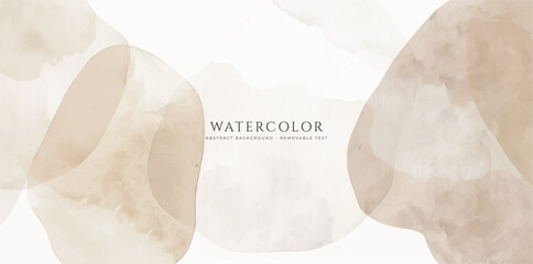 Abstract horizontal watercolor background. Hand drawn nordic style vector. Brush stroked painting pastel color watercolour