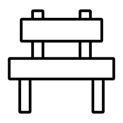 Canvas Print - Bench Vector Line Icon