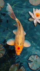 Canvas Print - Camera shot looking straight down on the translucide water