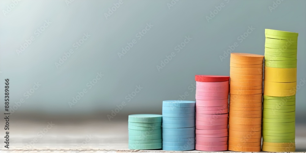 3D bar graph illustrating community collaborations role in sustainable development goals. Concept Sustainable Development Goals, Community Collaborations, 3D Bar Graph, Data Visualization