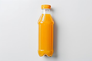 Poster - Orange Juice Bottle on White Background