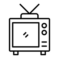 Sticker - Television Vector Line Icon