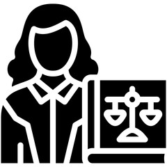 Sticker - Defendant Female vector icon illustration of Law & Legislation iconset.