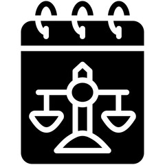 Sticker - Court Date vector icon illustration of Law & Legislation iconset.