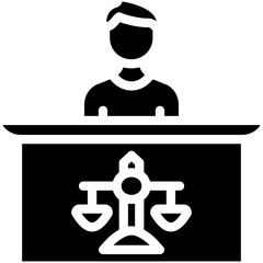 Sticker - Court Appearance vector icon illustration of Law & Legislation iconset.