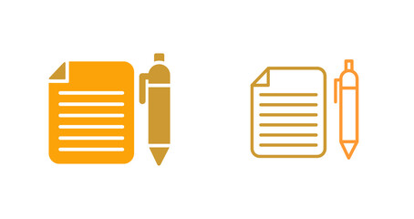 Poster - Documents and Pen Vector Icon