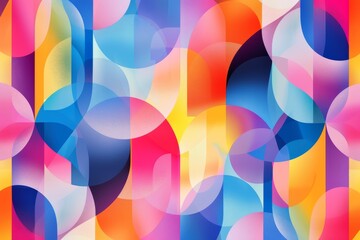 a vibrant and colorful abstract geometric pattern with overlapping shapes and gradients, creating a 