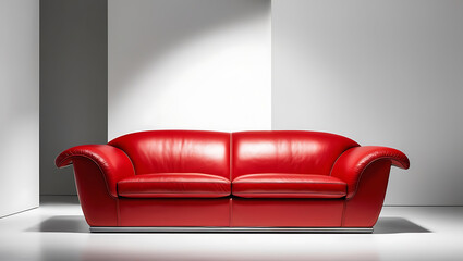 Wall Mural - red leather sofa