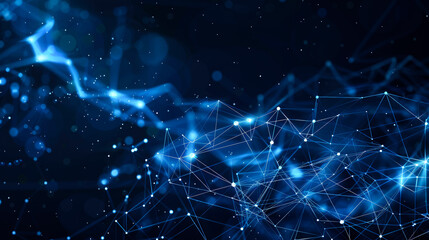 background digital abstract of connected line for AI, internet, web banner