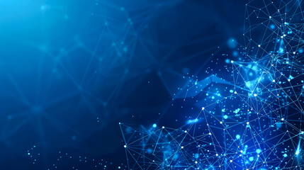 background digital abstract of connected line for AI, internet, web banner