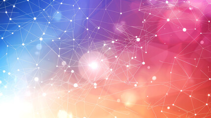background digital abstract of connected line for AI, internet, web banner