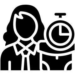 Poster - Temporary Worker Female vector icon illustration of Gig Economy iconset.