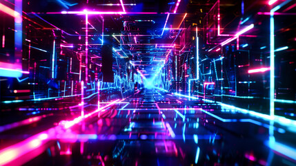 background digital connected line and geometric