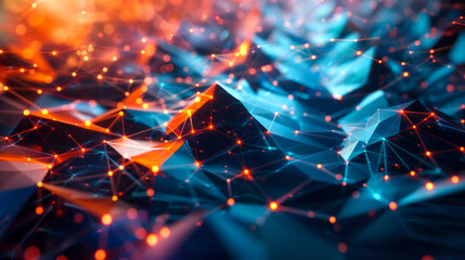 background digital connected line and geometric