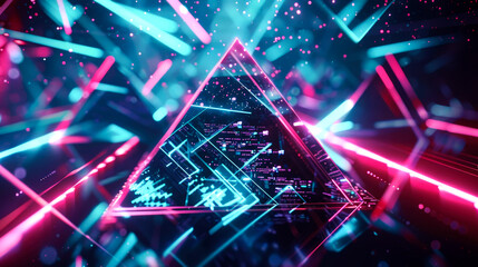 background digital connected line and geometric