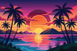© SAKIB Graphics World - Adobe Illustrator Artwork Gradient tropical sunset background