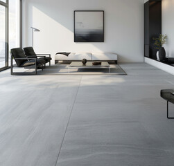 Aufkleber - minimal interior living room with artwork framed