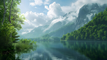 tech-enhanced nature scenes for eco-tech ads merge the tranquility of natural landscapes with the so