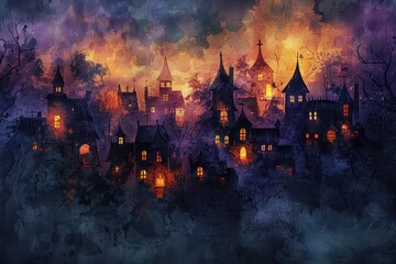 Wall Mural - Mystical Twilight Town