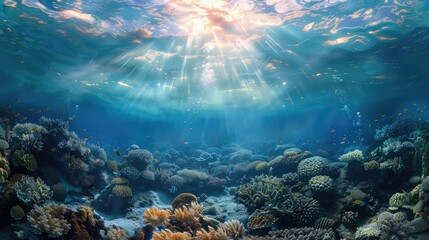 Wall Mural - Underwater photograph of coral reefs