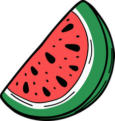 Wall Mural - Illustrated Watermelon Slice: Freshness and Summer Vibes