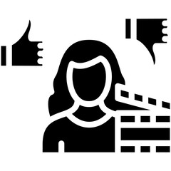 Sticker - Film Critic Female vector icon illustration of Filmmaking iconset.