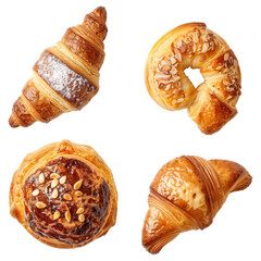 pastries set on transparent background