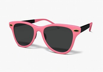 Wall Mural - a captivating 3d illustration of sleek pink fashion sunglasses with black lenses, showcasing their s
