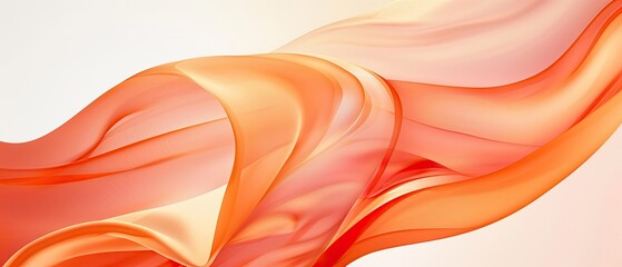 Wall Mural - elegant abstract orange wave background with smooth, flowing curves and light gradient effects, perf