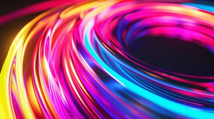 Abstract Swirling Neon Lights.