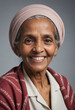 © jarntag - Portrait view of a regular happy smiling Eritrea old woman, ultra realistic, candid, social media, avatar image, plain solid background