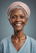 © jarntag - Portrait view of a regular happy smiling Togo old woman, ultra realistic, candid, social media, avatar image, plain solid background